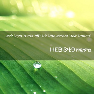 Picture 02 - בראשית 34:9 HEB - והתחתנו אתנו בנתיכם תתנו - Bible Verse Picture