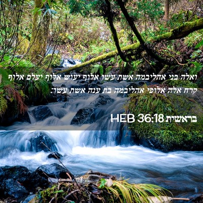Picture 02 - בראשית 36:18 HEB - ואלה בני אהליבמה אשת עשו - Bible Verse Picture