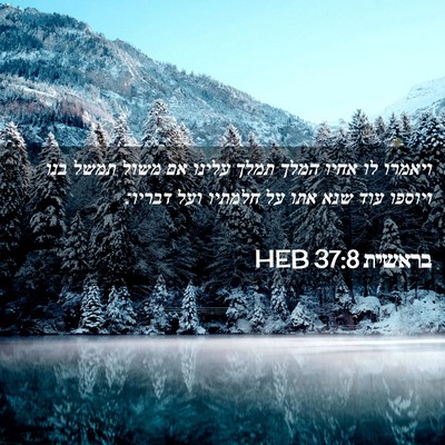 Picture 02 - בראשית 37:8 HEB - ויאמרו לו אחיו המלך תמלך - Bible Verse Picture