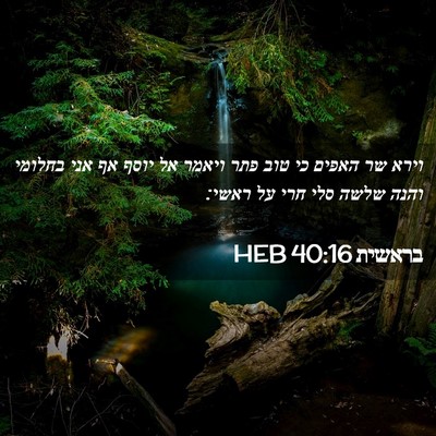 Picture 02 - בראשית 40:16 HEB - וירא שר האפים כי טוב פתר - Bible Verse Picture