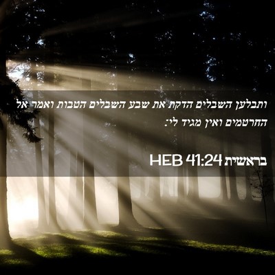Picture 02 - בראשית 41:24 HEB - ותבלען השבלים הדקת את שבע - Bible Verse Picture