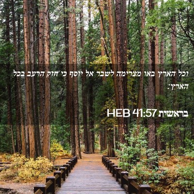 Picture 02 - בראשית 41:57 HEB - וכל הארץ באו מצרימה לשבר אל - Bible Verse Picture