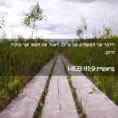 Picture 02 - בראשית 41:9 HEB - וידבר שר המשקים את פרעה - Bible Verse Picture