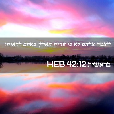 Picture 02 - בראשית 42:12 HEB - ויאמר אלהם לא כי ערות הארץ - Bible Verse Picture