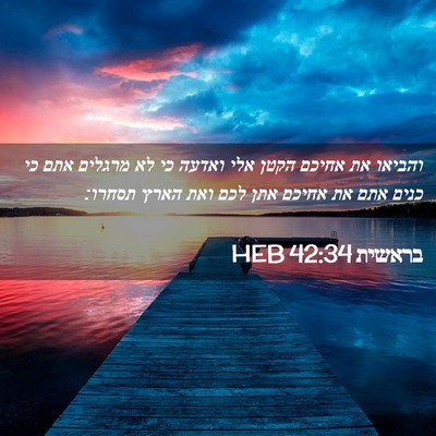 Picture 02 - בראשית 42:34 HEB - והביאו את אחיכם הקטן אלי - Bible Verse Picture