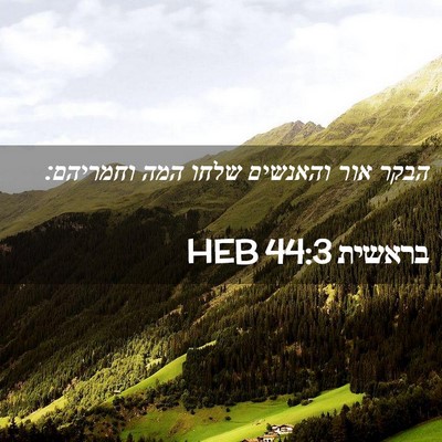 Picture 02 - בראשית 44:3 HEB - הבקר אור והאנשים שלחו המה - Bible Verse Picture
