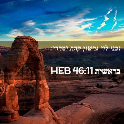 Picture 02 - בראשית 46:11 HEB - ובני לוי גרשון קהת - Bible Verse Picture