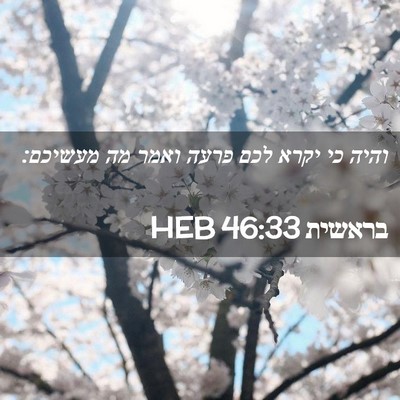 Picture 02 - בראשית 46:33 HEB - והיה כי יקרא לכם פרעה ואמר - Bible Verse Picture