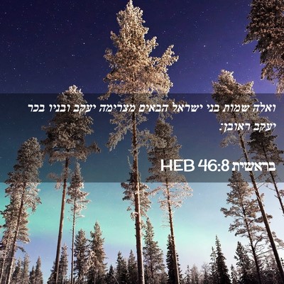 Picture 02 - בראשית 46:8 HEB - ואלה שמות בני ישראל הבאים - Bible Verse Picture