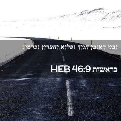 Picture 02 - בראשית 46:9 HEB - ובני ראובן חנוך ופלוא - Bible Verse Picture