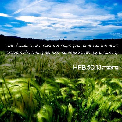 Picture 02 - בראשית 50:13 HEB - וישאו אתו בניו ארצה כנען - Bible Verse Picture