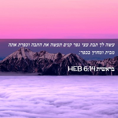 Picture 02 - בראשית 6:14 HEB - עשה לך תבת עצי גפר קנים - Bible Verse Picture