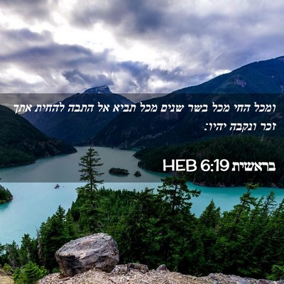 Picture 02 - בראשית 6:19 HEB - ומכל החי מכל בשר שנים מכל - Bible Verse Picture