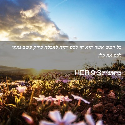 Picture 02 - בראשית 9:3 HEB - כל רמש אשר הוא חי לכם יהיה - Bible Verse Picture