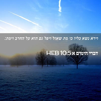 Picture 02 - דברי הימים א 10:5 HEB - וירא נשא כליו כי מת שאול - Bible Verse Picture