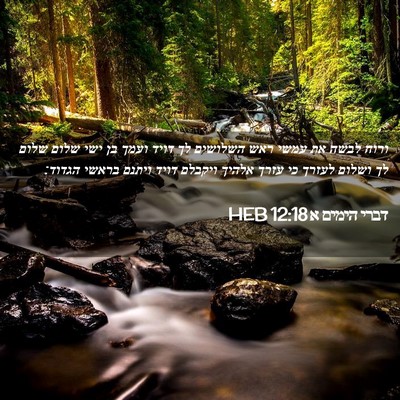 Picture 02 - דברי הימים א 12:18 HEB - ורוח לבשה את עמשי ראש - Bible Verse Picture
