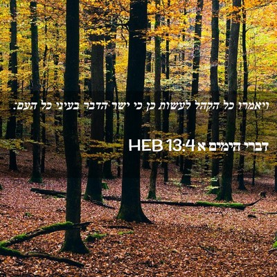 Picture 02 - דברי הימים א 13:4 HEB - ויאמרו כל הקהל לעשות כן כי - Bible Verse Picture