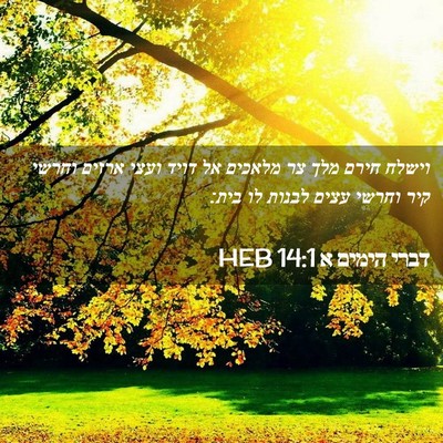 Picture 02 - דברי הימים א 14:1 HEB - וישלח חירם מלך צר מלאכים אל - Bible Verse Picture