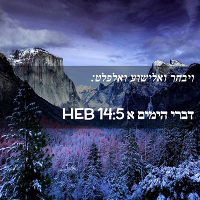 Picture 02 - דברי הימים א 14:5 HEB - ויבחר ואלישוע - Bible Verse Picture