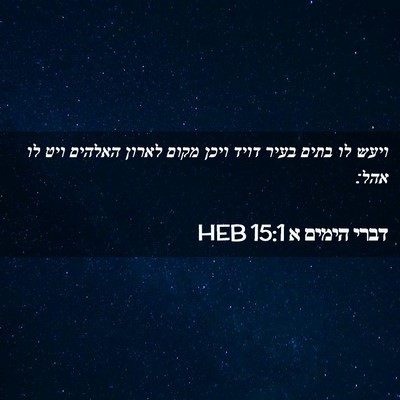 Picture 02 - דברי הימים א 15:1 HEB - ויעש לו בתים בעיר דויד ויכן - Bible Verse Picture