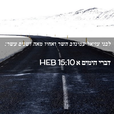 Picture 02 - דברי הימים א 15:10 HEB - לבני עזיאל עמינדב השר - Bible Verse Picture