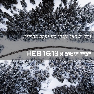Picture 02 - דברי הימים א 16:13 HEB - זרע ישראל עבדו בני יעקב - Bible Verse Picture