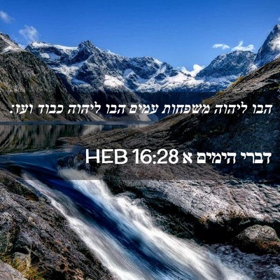 Picture 02 - דברי הימים א 16:28 HEB - הבו ליהוה משפחות עמים הבו - Bible Verse Picture