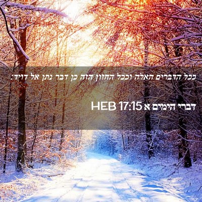 Picture 02 - דברי הימים א 17:15 HEB - ככל הדברים האלה וככל החזון - Bible Verse Picture
