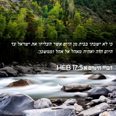 Picture 02 - דברי הימים א 17:5 HEB - כי לא ישבתי בבית מן היום - Bible Verse Picture
