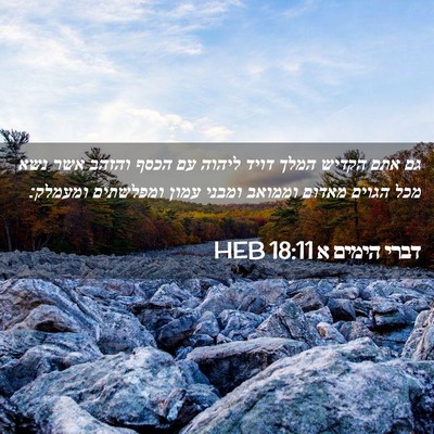 Picture 02 - דברי הימים א 18:11 HEB - גם אתם הקדיש המלך דויד - Bible Verse Picture