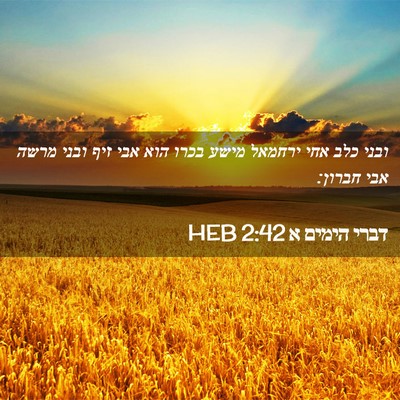 Picture 02 - דברי הימים א 2:42 HEB - ובני כלב אחי ירחמאל מישע - Bible Verse Picture
