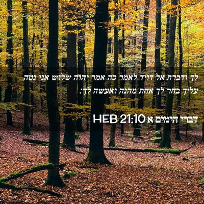 Picture 02 - דברי הימים א 21:10 HEB - לך ודברת אל דויד לאמר כה - Bible Verse Picture