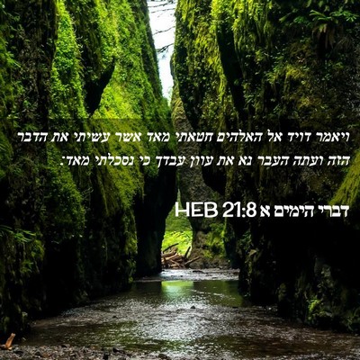 Picture 02 - דברי הימים א 21:8 HEB - ויאמר דויד אל האלהים חטאתי - Bible Verse Picture