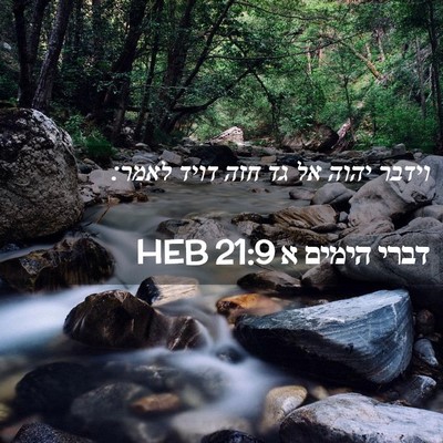 Picture 02 - דברי הימים א 21:9 HEB - וידבר יהוה אל גד חזה דויד - Bible Verse Picture