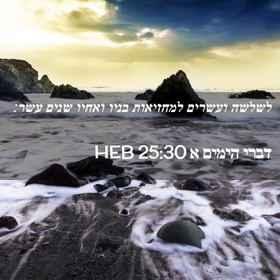 Picture 02 - דברי הימים א 25:30 HEB - לשלשה ועשרים למחזיאות בניו - Bible Verse Picture