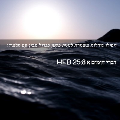 Picture 02 - דברי הימים א 25:8 HEB - ויפילו גורלות משמרת לעמת - Bible Verse Picture