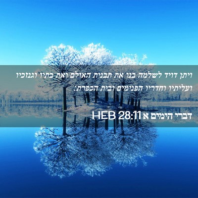 Picture 02 - דברי הימים א 28:11 HEB - ויתן דויד לשלמה בנו את - Bible Verse Picture