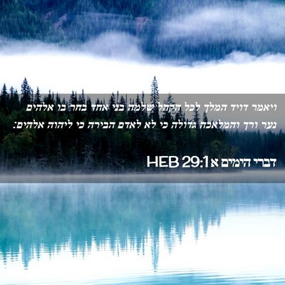 Picture 02 - דברי הימים א 29:1 HEB - ויאמר דויד המלך לכל הקהל - Bible Verse Picture