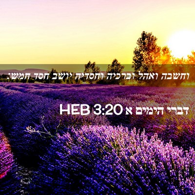 Picture 02 - דברי הימים א 3:20 HEB - וחשבה ואהל וברכיה וחסדיה - Bible Verse Picture