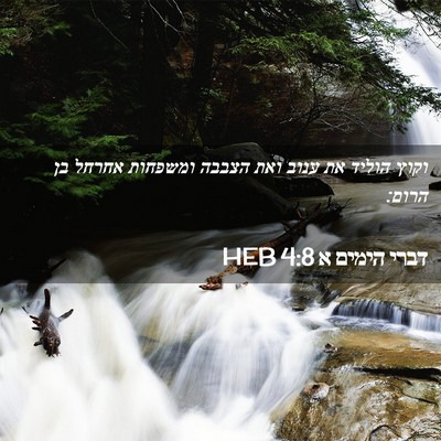 Picture 02 - דברי הימים א 4:8 HEB - וקוץ הוליד את ענוב ואת - Bible Verse Picture