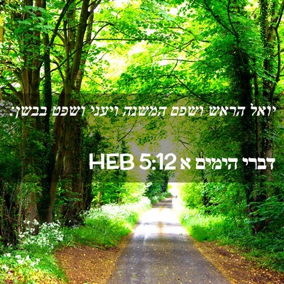 Picture 02 - דברי הימים א 5:12 HEB - יואל הראש ושפם המשנה ויעני - Bible Verse Picture