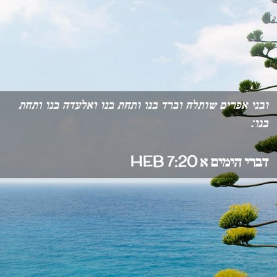 Picture 02 - דברי הימים א 7:20 HEB - ובני אפרים שותלח וברד בנו - Bible Verse Picture