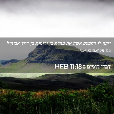 Picture 02 - דברי הימים ב 11:18 HEB - ויקח לו רחבעם אשה את מחלת - Bible Verse Picture