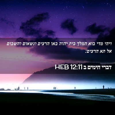Picture 02 - דברי הימים ב 12:11 HEB - ויהי מדי בוא המלך בית יהוה - Bible Verse Picture