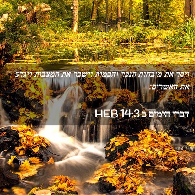 Picture 02 - דברי הימים ב 14:3 HEB - ויסר את מזבחות הנכר והבמות - Bible Verse Picture