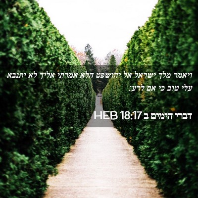 Picture 02 - דברי הימים ב 18:17 HEB - ויאמר מלך ישראל אל יהושפט - Bible Verse Picture