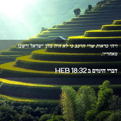 Picture 02 - דברי הימים ב 18:32 HEB - ויהי כראות שרי הרכב כי לא - Bible Verse Picture