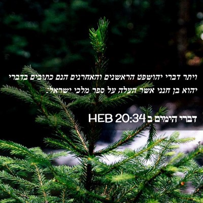 Picture 02 - דברי הימים ב 20:34 HEB - ויתר דברי יהושפט הראשנים - Bible Verse Picture