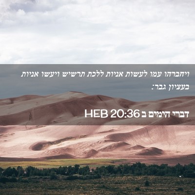 Picture 02 - דברי הימים ב 20:36 HEB - ויחברהו עמו לעשות אניות - Bible Verse Picture