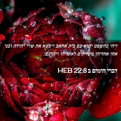 Picture 02 - דברי הימים ב 22:8 HEB - ויהי כהשפט יהוא עם בית אחאב - Bible Verse Picture